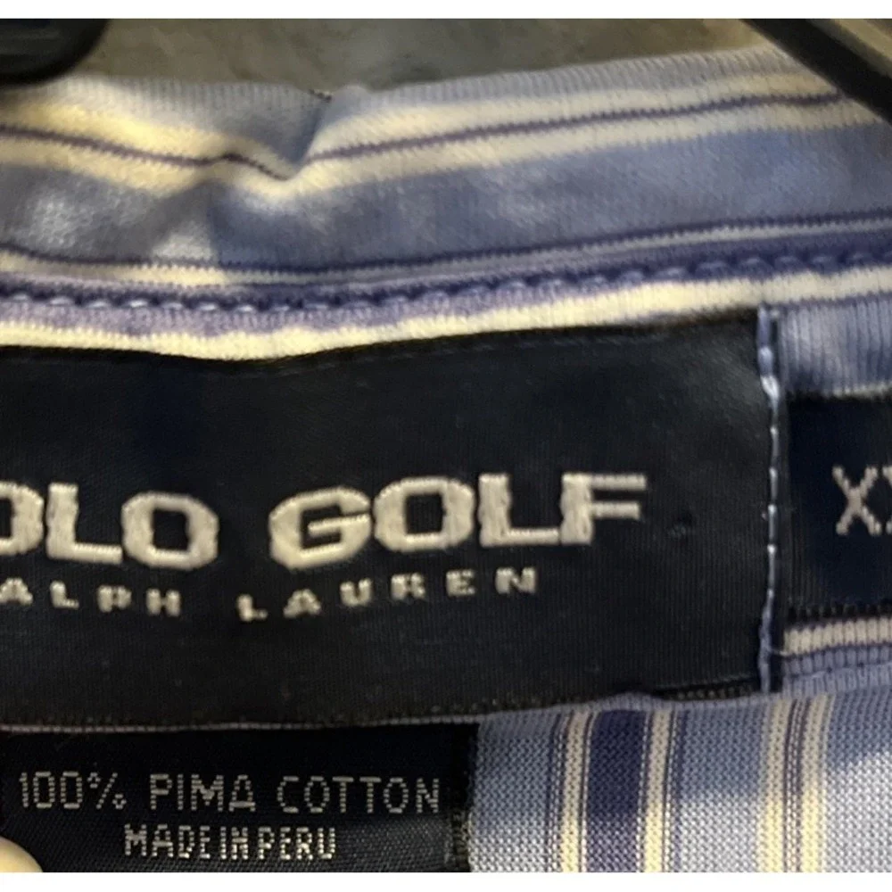 Ralph Lauren Golf Polo‎ Shirt - Blue/White Stripes XXL